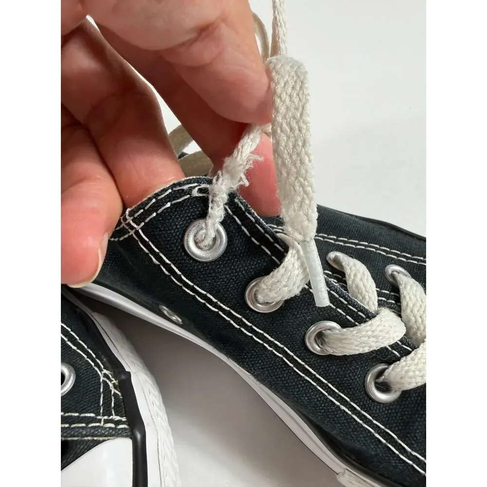 Converse Chuck Taylor All Star Low Top Black Canvas Sneakers Youth Size 1